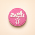 Hermès Logo Charette Rose & Blanc