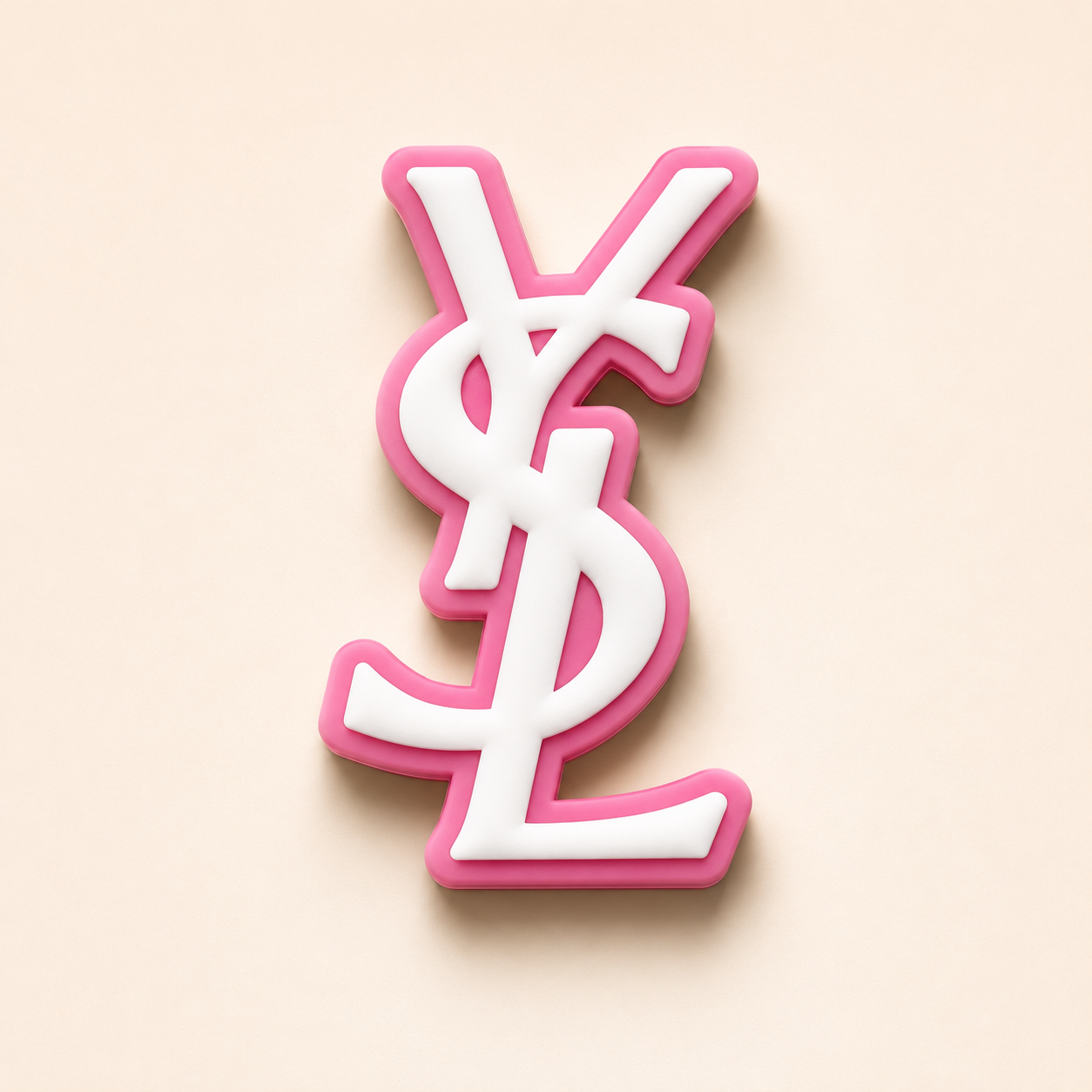 YSL Logo Rose & Blanc