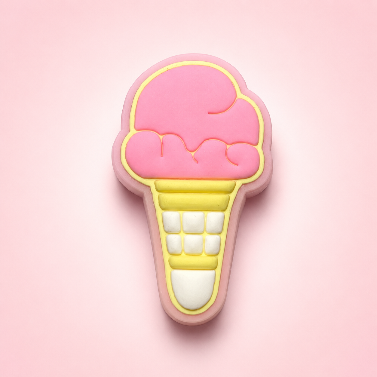Cône Glace à la Fraise Rose