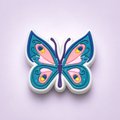 Papillon Bleu & Rose